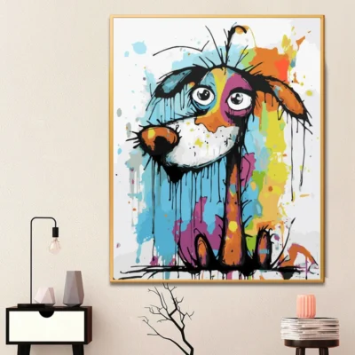 Splash Art Dog - Paint by Numbers Kit