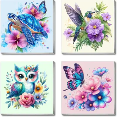 Watercolor Friends 4-Pack - Framed Paint by Numbers Set