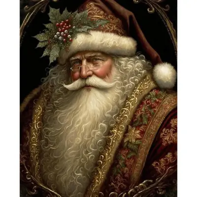 Vintage Santa Portrait - Christmas Paint by Numbers Kit