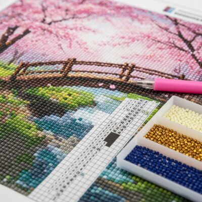 Cherry Blossom Bridge Diamond Painting Kit