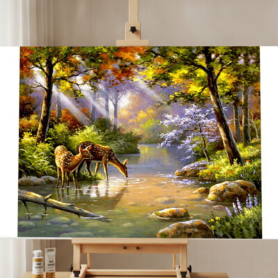 Hirsch Landschaft Malen nach Zahlen Set