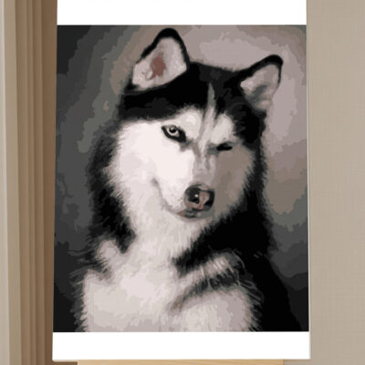 Kit de Peinture par Numéros Husky Mignon