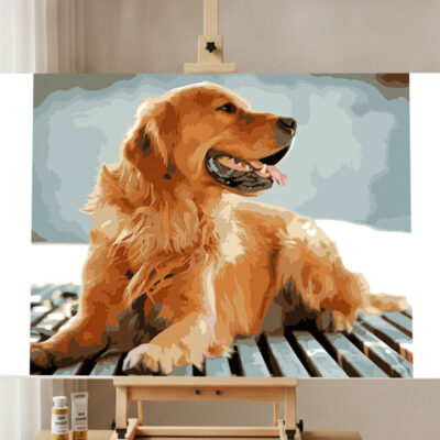 Kit Peinture par Numéros Chien Golden Retriever