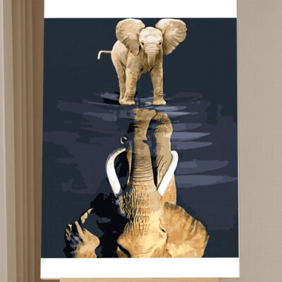 Kit Peinture par Numéros Bébé Éléphant