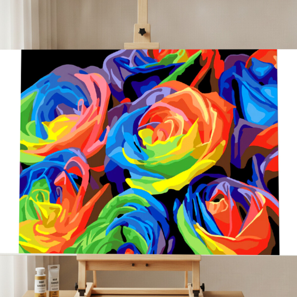 Malen nach Zahlen Set: Bunte Rosen
