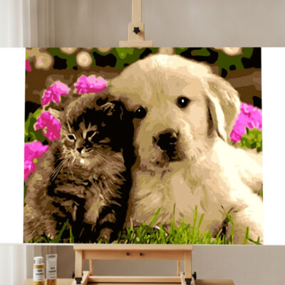 Kit Peinture par Numéros Chaton et Chiot