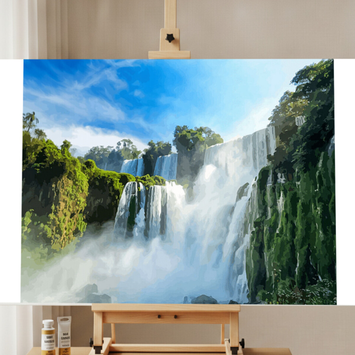 Natur-Wasserfall Malen nach Zahlen Set