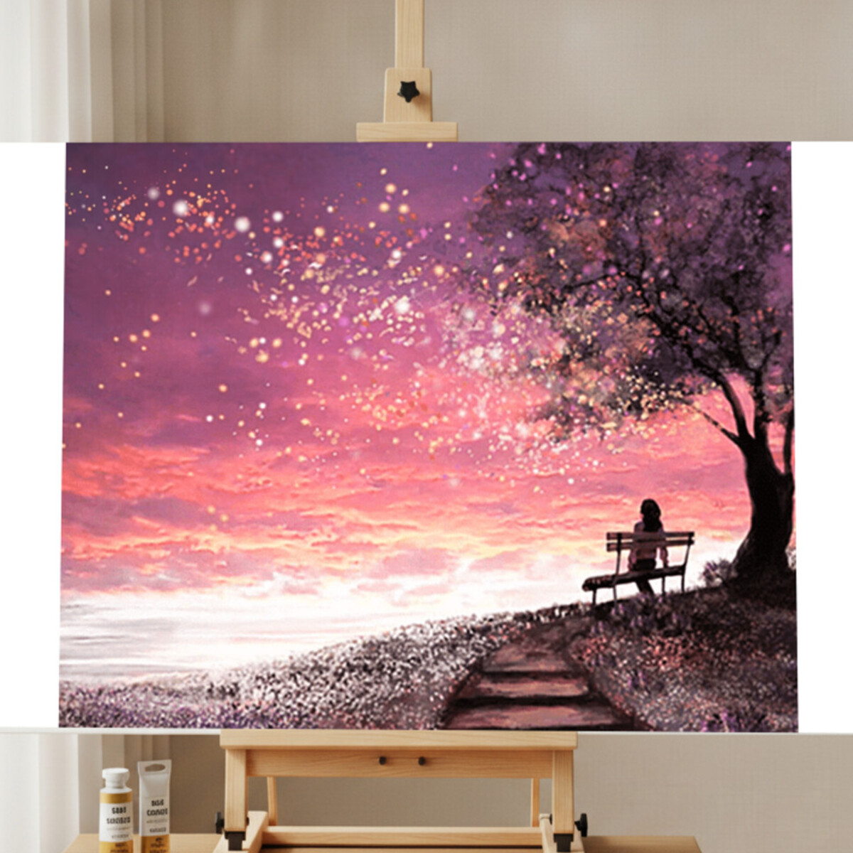 Kit Peinture par Numéros Coucher de Soleil Rose