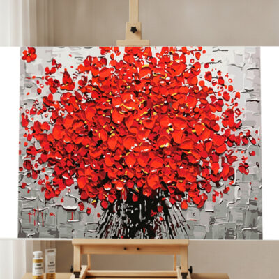Kit Peinture par Numéros Fleurs de Feu Rouges