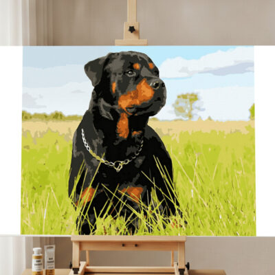 Kit de Pintar por Números Perro Rottweiler
