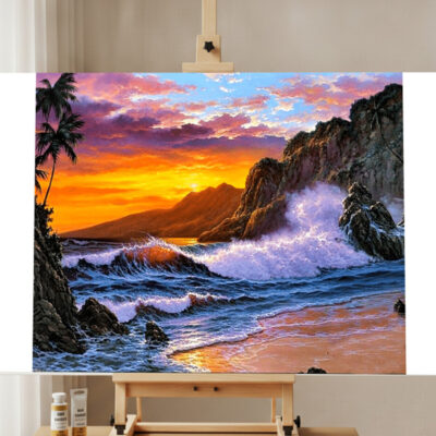 Kit de Peinture par Numéros Lever de Soleil sur la Mer