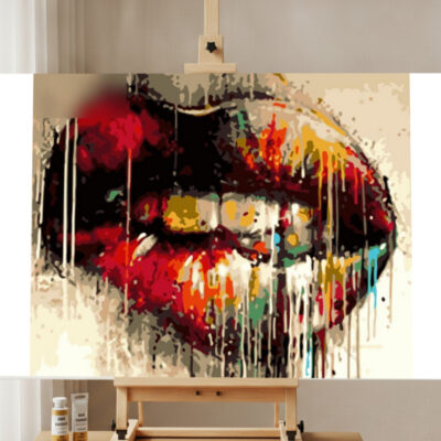 Pop Art Lippen Malen nach Zahlen Set