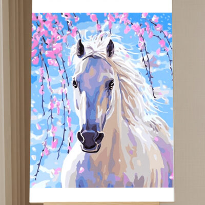 Kit de Pintar por Números Caballo Blanco