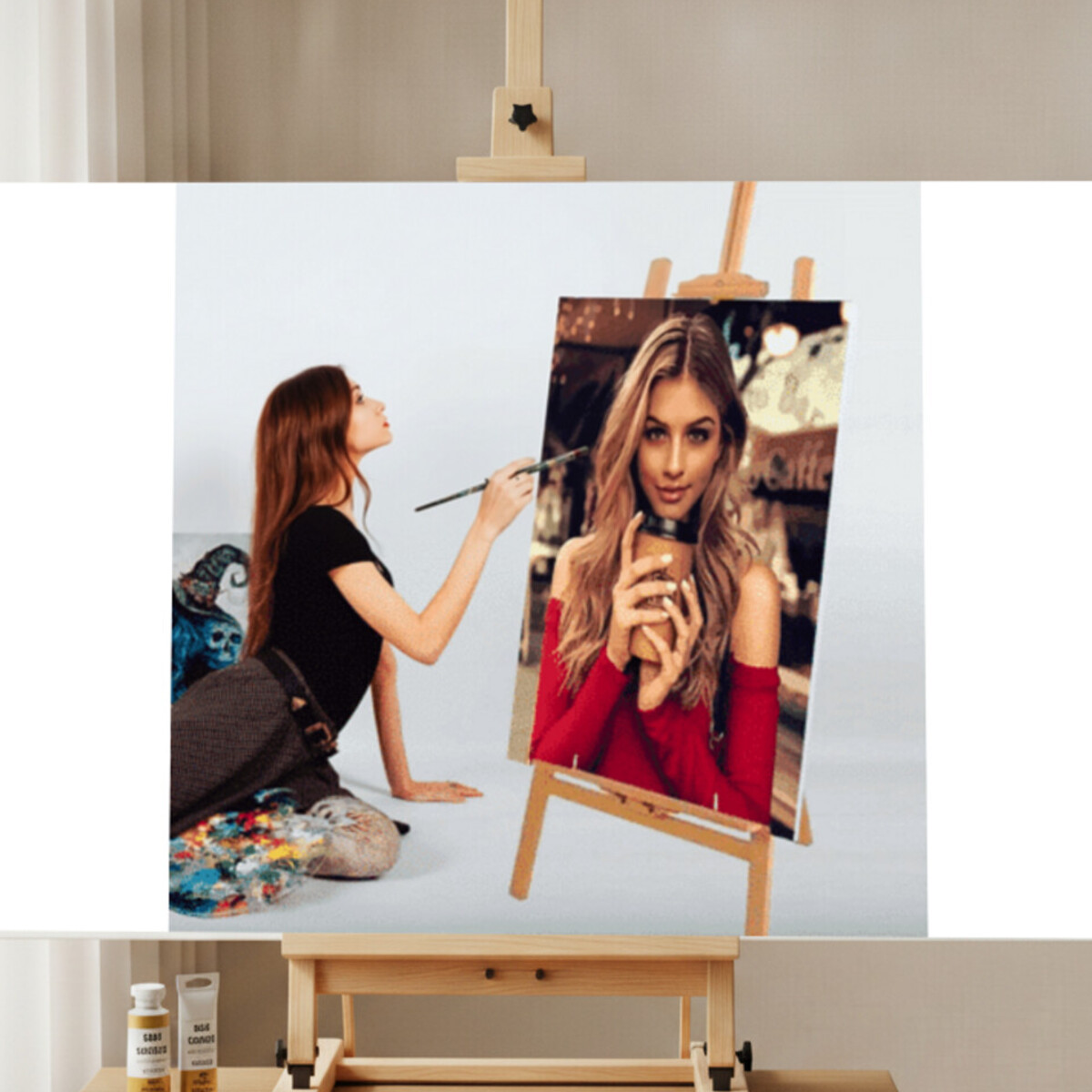 Kit de Pintura por Números Personalizado con Marco de Madera DIY