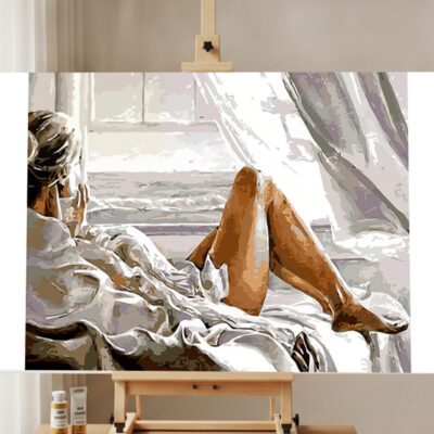 Kit Peinture par Numéros Femme au Bord de la Mer
