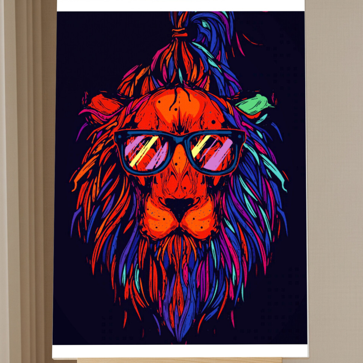 Kit Peinture par Numéros - Lion Pop Art