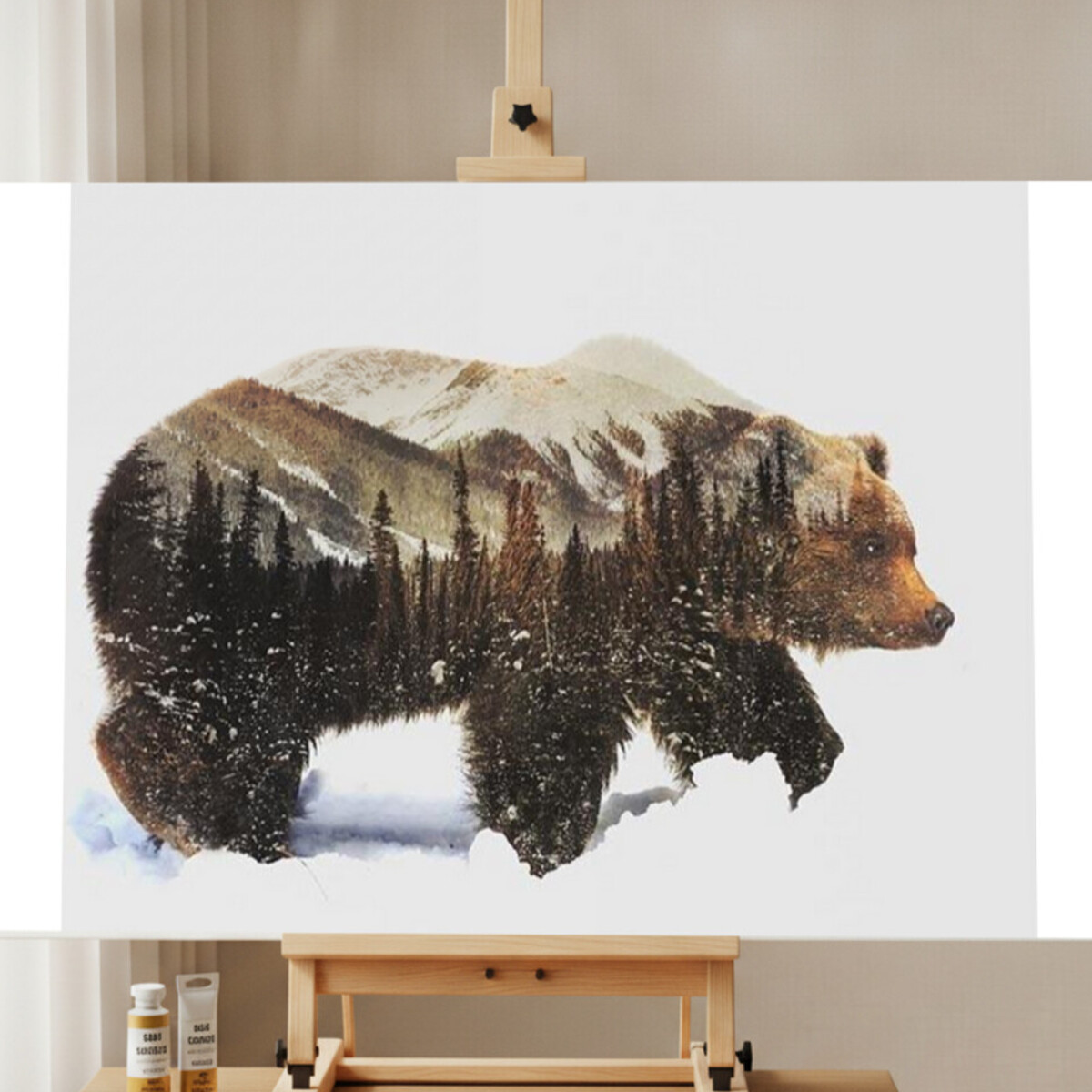 Kit Peinture par Numéro Ours et Forêt