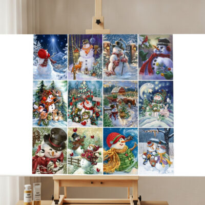 Pintura con Diamantes Muñeco de Nieve 5D DIY Navidad