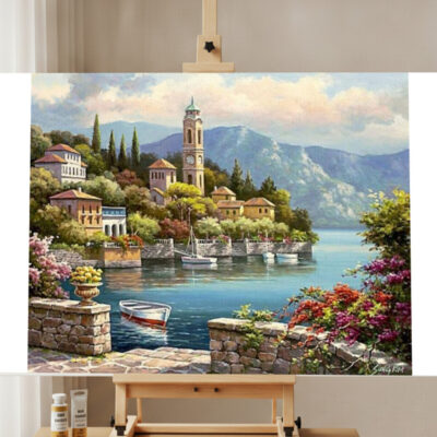 Harbor Seascape Paint by Numbers Kit for Adults