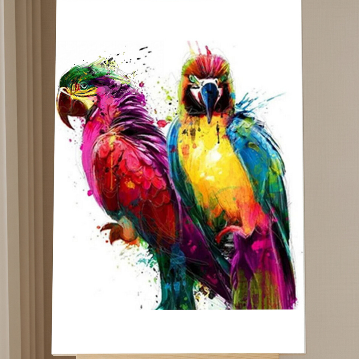 Deux Perroquets Peints Animaux - Kit de Peinture Diamant DIY