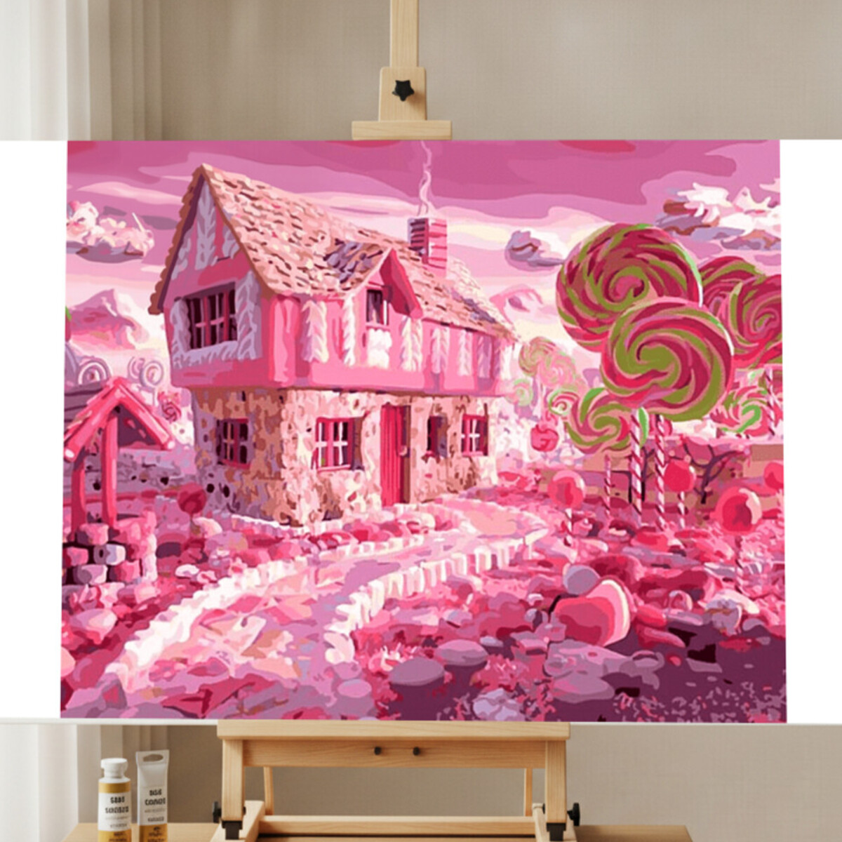 Kit Peinture par Numéro Paysage Maison Bonbon