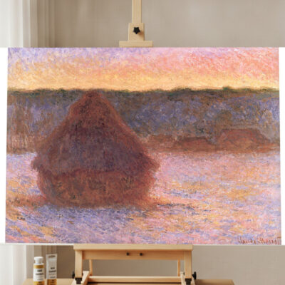 Strohhaufen im Sonnenuntergang – Monet Malen nach Zahlen Set