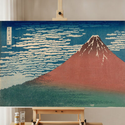 Monte Fuji Rojo (Viento Fresco, Mañana Clara) — Kit de Pintar por Números de Hokusai