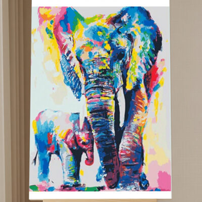 Kit de Peinture par Numéros Éléphant Abstrait