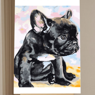 Kit de Pintar por Números Cachorro Negro