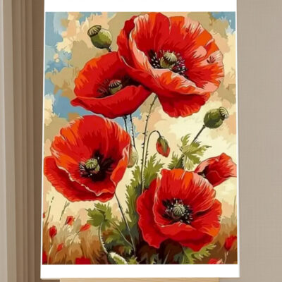 Crimson Poppies - Paint by Numbers Kit