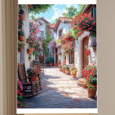 Blooming Village Lane - Paint by Numbers Kit