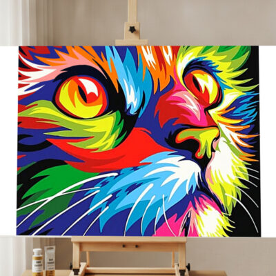 Bunte Katze Malen nach Zahlen Set