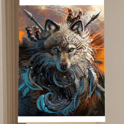 Kit Peinture par Numéro Loup Guerrier Cristal