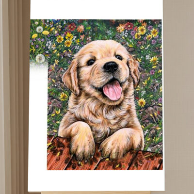 Kit de Pintar por Números de Lindo Cachorro
