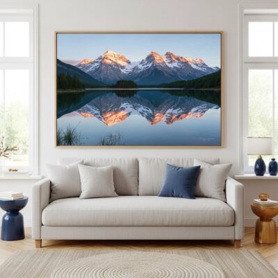 Mountain Lake Reflection - XL Framed Paint by Numbers Kit