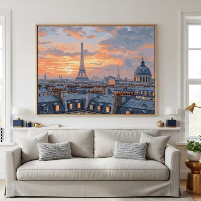 Paris Rooftops - XL Framed Paint by Numbers Kit