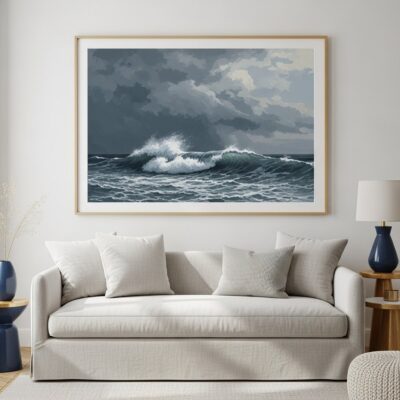 Stormy Ocean Waves - XL Framed Paint by Numbers Kit