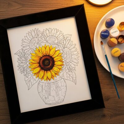 Bouquet de Tournesols - Kit Peinture par Numéros sur Velours