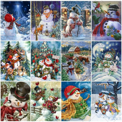 5D DIYSnowman Christmas Pictures Diamond Painting Kit - DIY Art