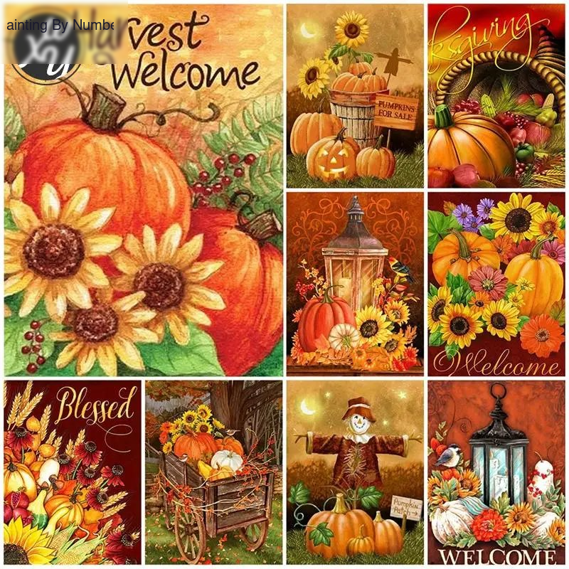 5D Diy Pumpkin Diamond Thanksgiving Painting Diamond Painting Kit - DIY Art