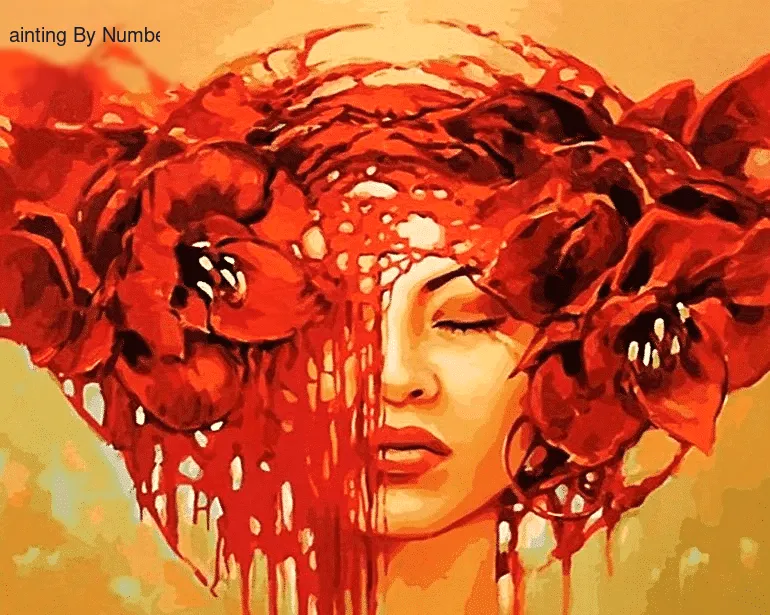 Paint by Number Kit Abstract Woman in Red - Painting By Number