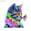 Butterfly Cat Animal DIY Painting Diamond Painting Kit - DIY Art