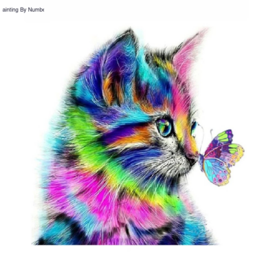 Butterfly Cat Animal DIY Painting Diamond Painting Kit - DIY Art