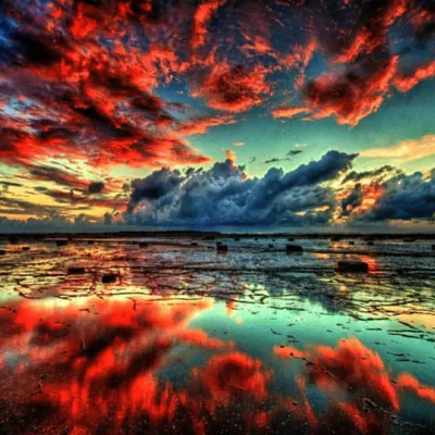 Paint By Number Landscape Cloudy Red - Painting By Number