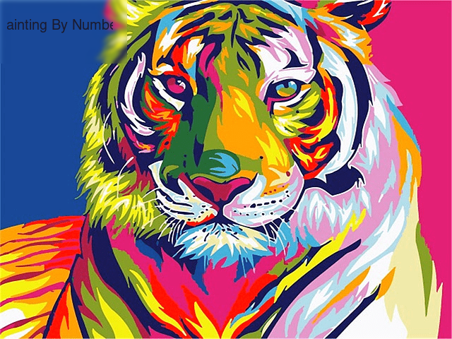 Colorful Abstract Tiger Paint By Number Kit - Painting By Number