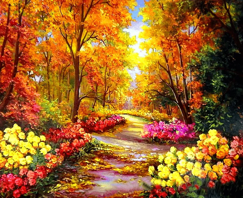 Paint By Numbers Kit Fall Forest - Painting By Number