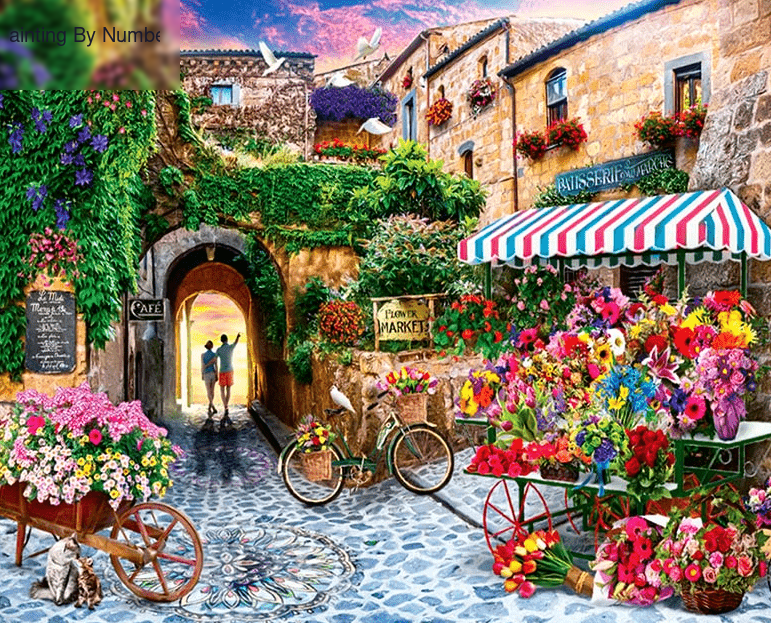 Paint By Numbers Kit Landscape Flower - Painting By Number