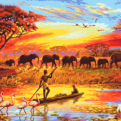 Paint By Number Kit Landscape Natural Africa - Painting By Number