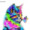 Paint By Numbers Kit - Colorful Cat and Butterfly