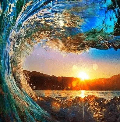 Kit de Peinture par Numéros Vague au Coucher de Soleil